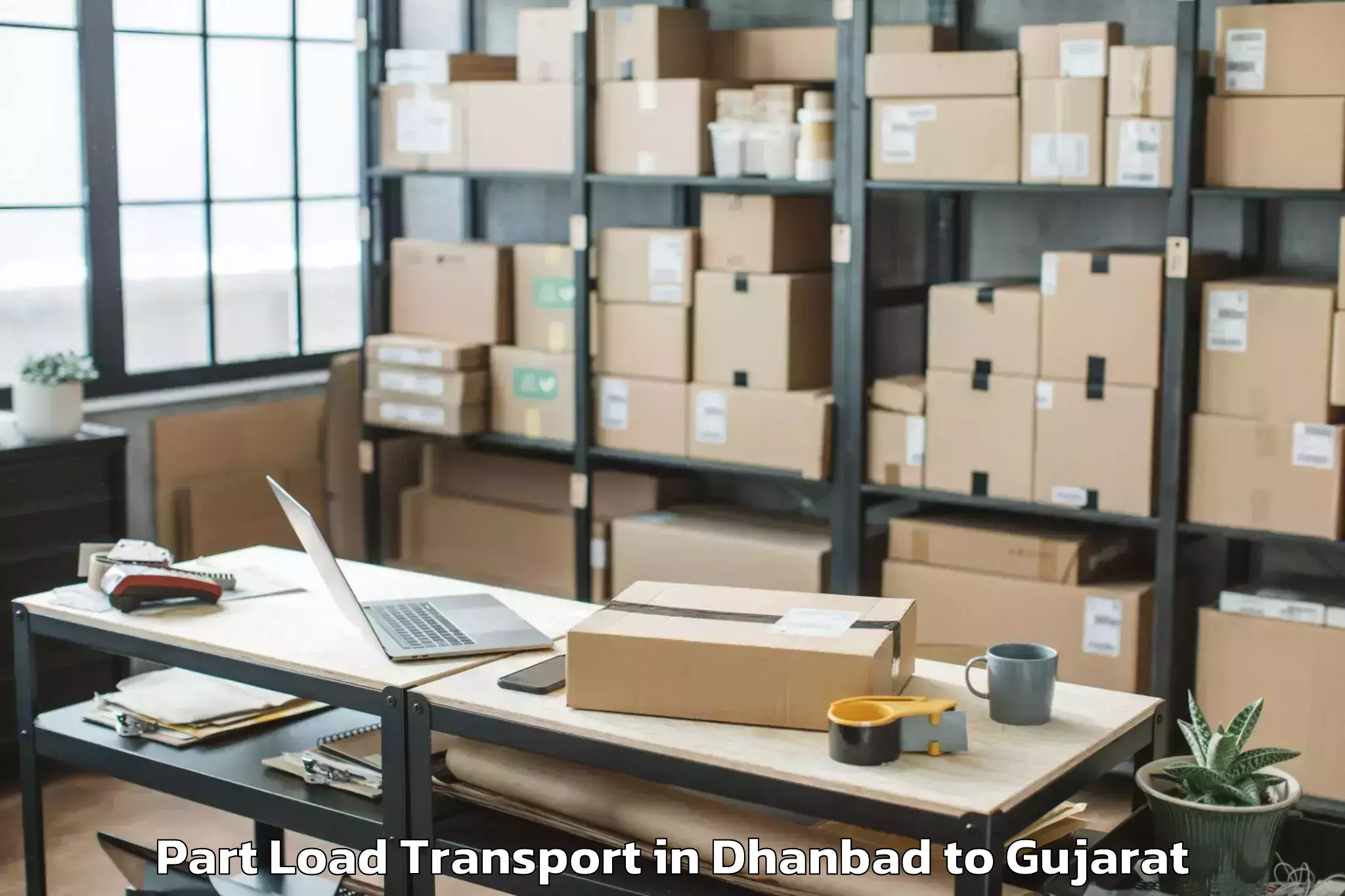 Get Dhanbad to Hansot Part Load Transport